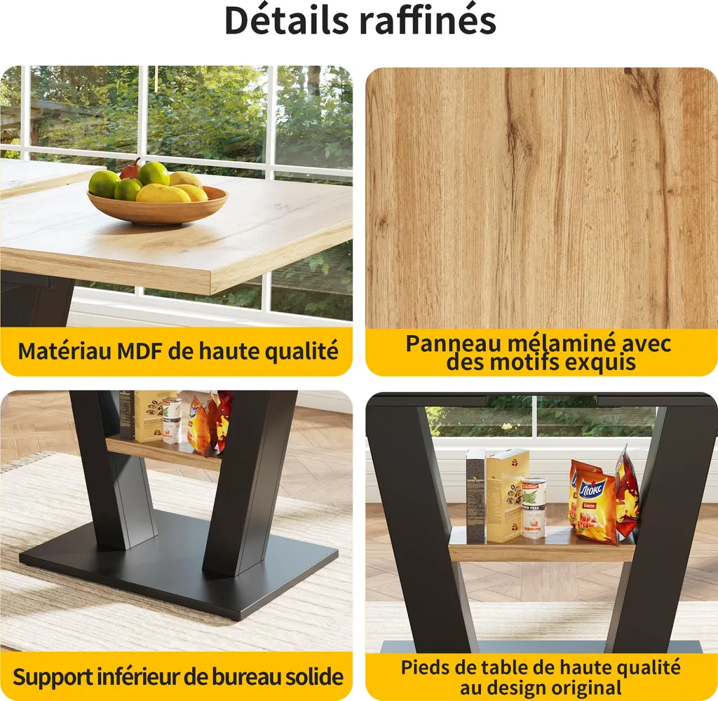 Table à manger modulable 118-157 cm pour petit espace et réception - 7