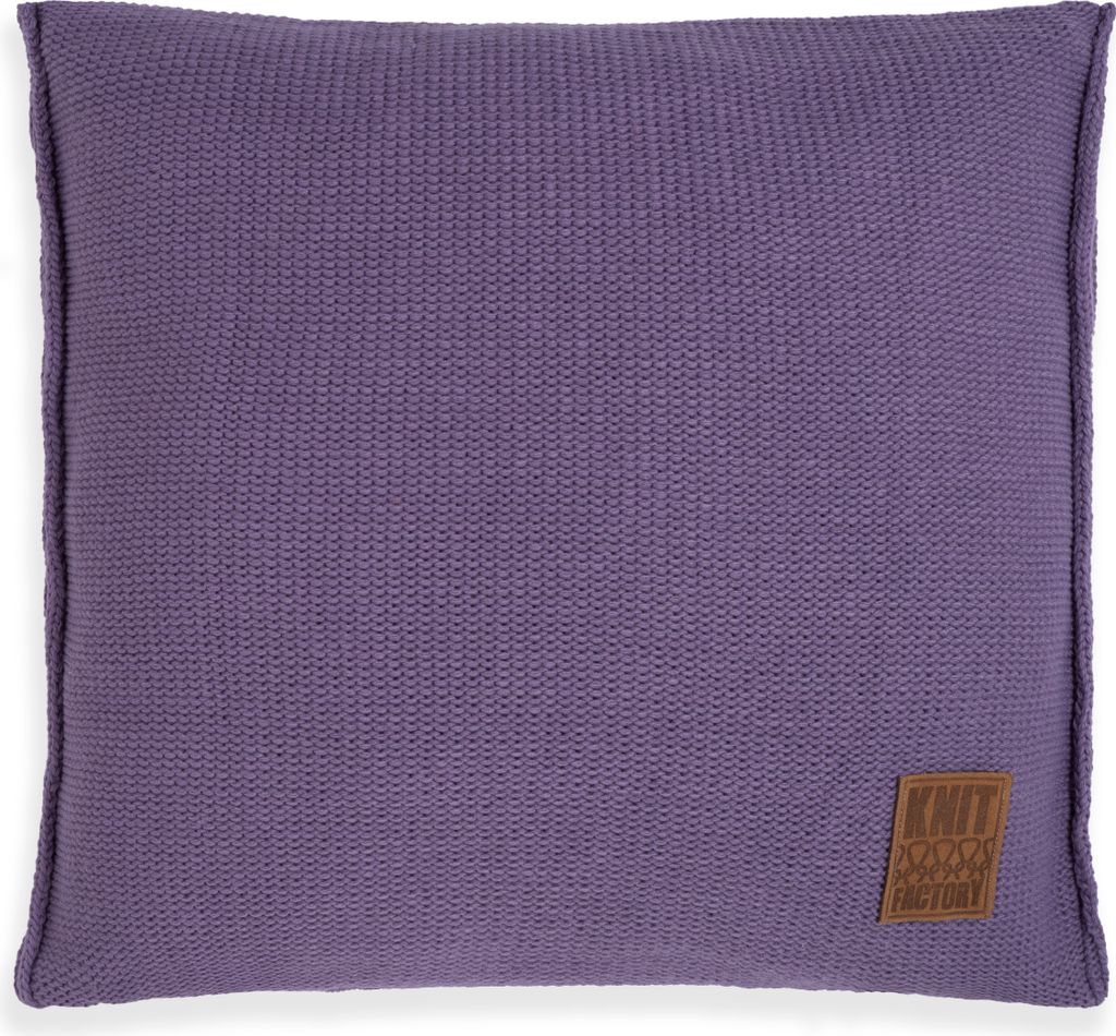 Knit Factory Uni Kissen - Violett - 50x50 cm