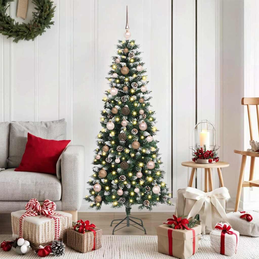 Eleganten-Stil Künstlicher Weihnachtsbaum mit 150 LEDs Grün 66 x 66 x 150 cm DE6823264