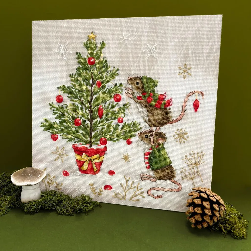 Kit Point de Croix Compté Decorating Double Act 26x26cm pour Décoration - 2