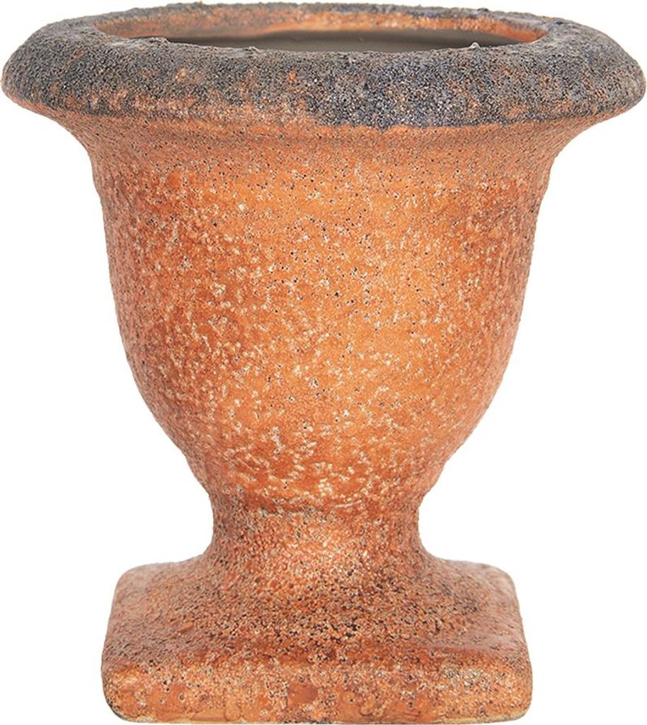 Clayre & Eef Blumentopf 12 cm Orange Keramik Produktbild 