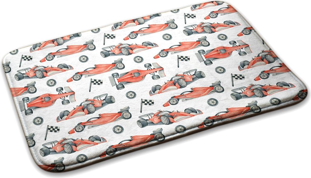 Kinderteppich Schlafzimmer Modern - 75 cm x 45 cm - Rennwagen