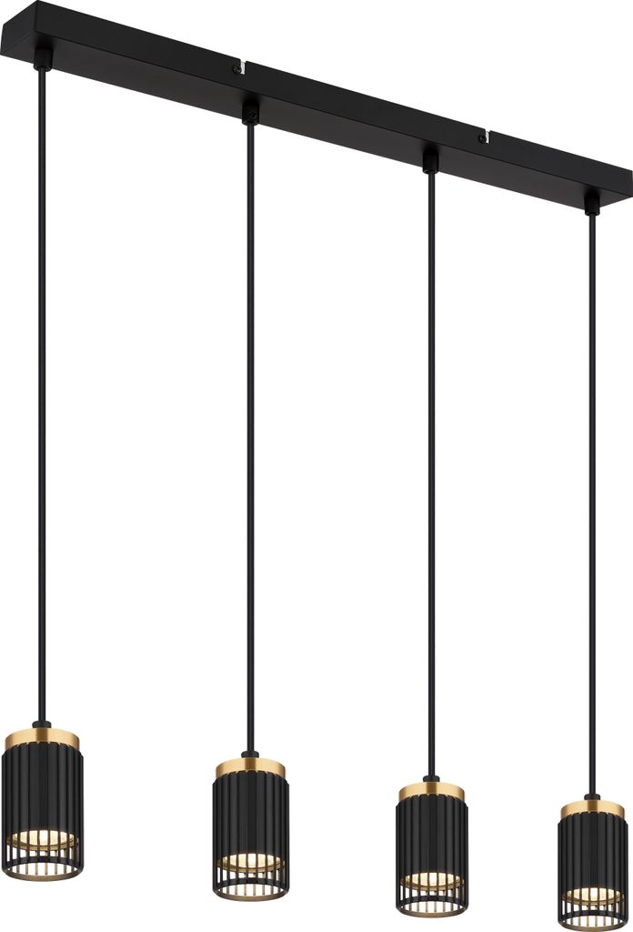 Globo Lighting Hängeleuchte Metall schwarz matt, 4x GU10