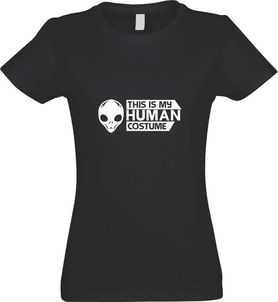 Kiwistar - T-Shirt tailliert - Damen - Graphit - This is My Human Costume - mit Motiv Bedruckt - Funshirt Design - Sport - Freizeit - Damen - S