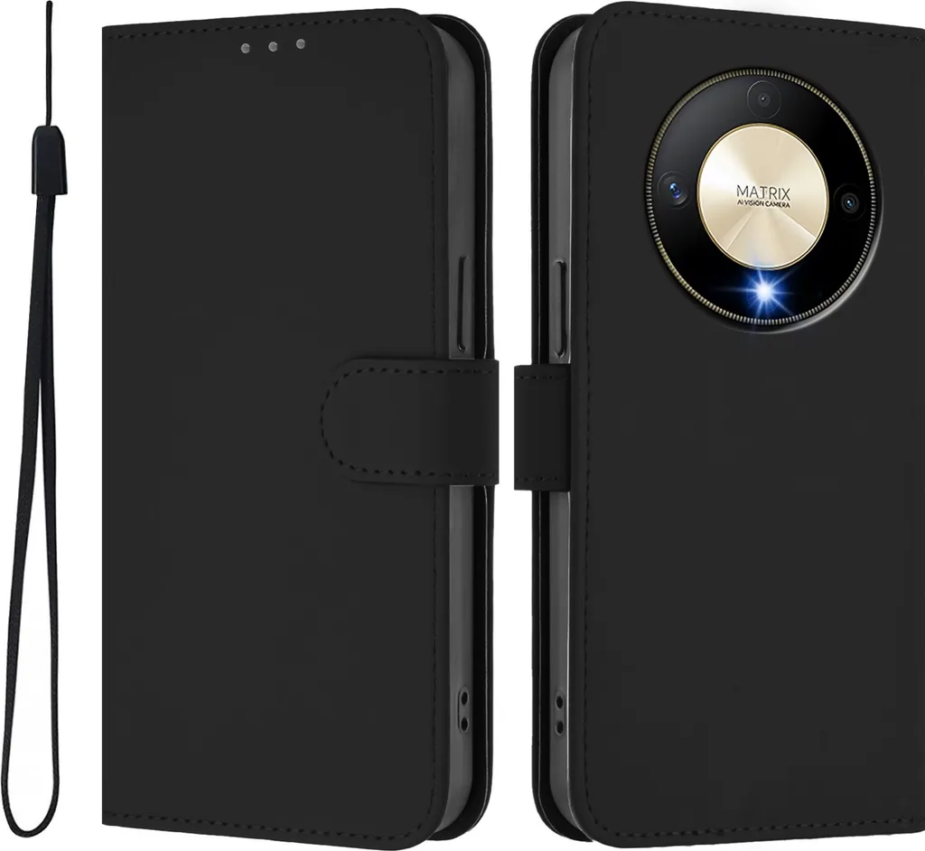 Offerta Cover HONOR X9b / Magic6 Lite - Custodia Libro Phonesta Nero