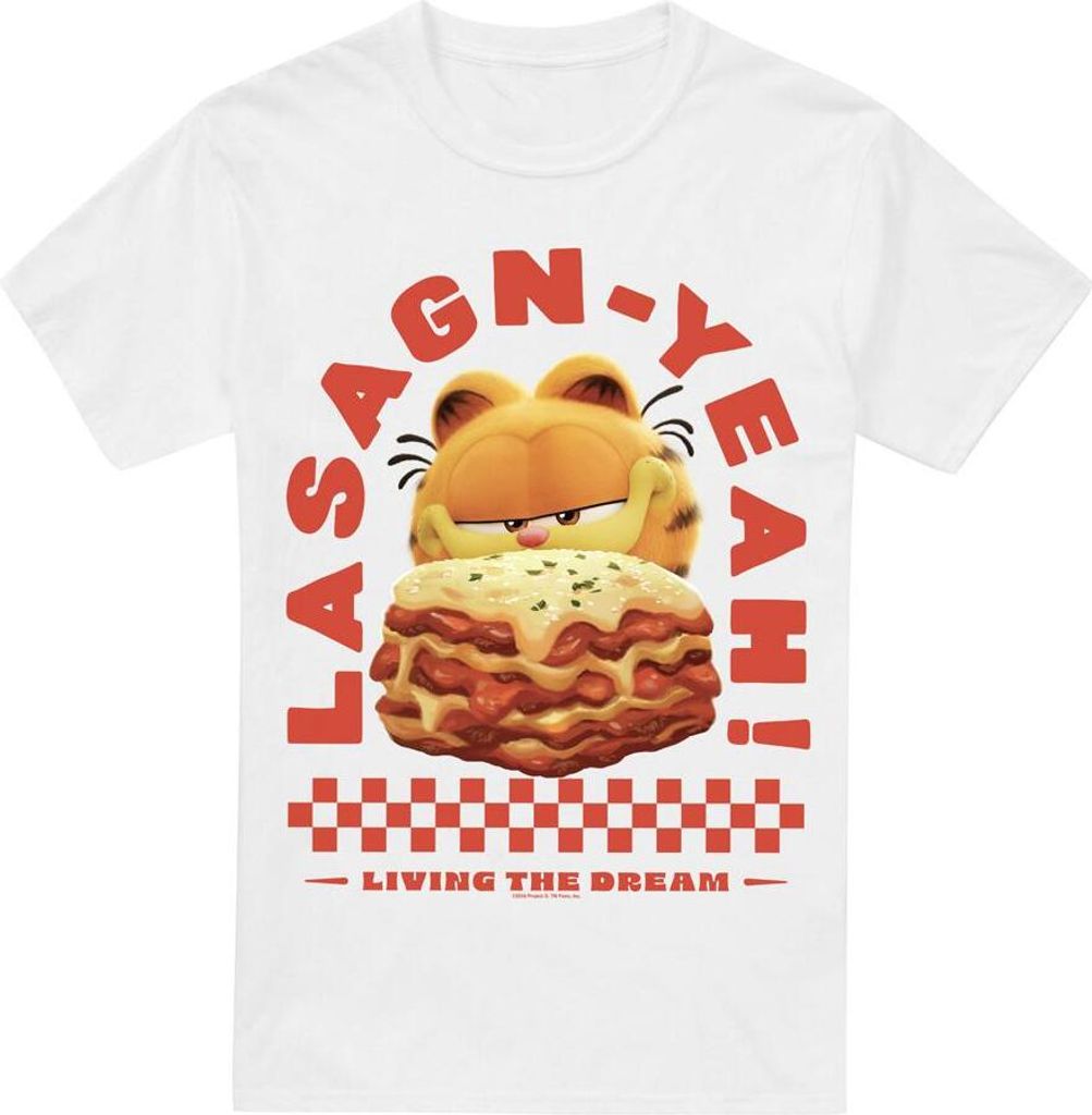 Garfield Movie - "Lasagnyeah" T-Shirt für Herren TV6258 (XL) (Weiß)