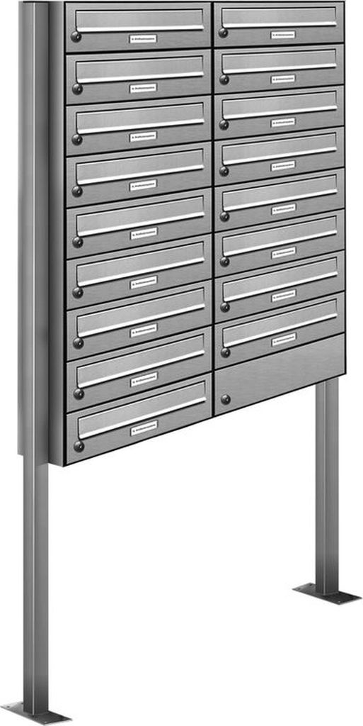 17er Edelstahl Stand Briefkasten Anlage Freistehend