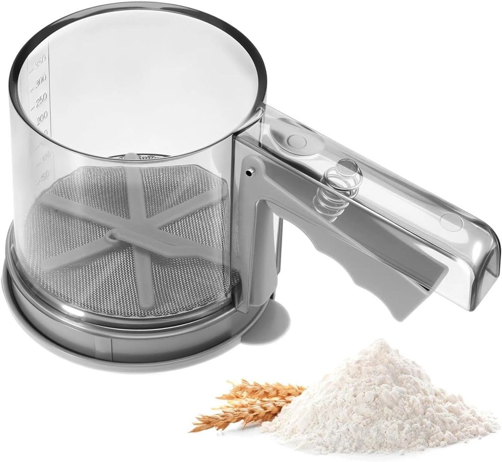 Mehlsieb 3-in-1 Edelstahl Mit Deckel, Feines Doppelschicht-Sieb Für Mehl Zucker Zimt, 8 Cm Kleines Küchensieb Set Für Backliebhaber