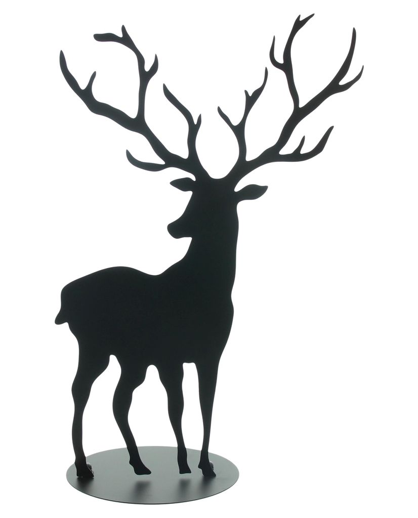 FRANK FLECHTWAREN Figur Hirsch, Metall, Mattschwarz Maße: Höhe 72 cm, einfache Selbstmontage