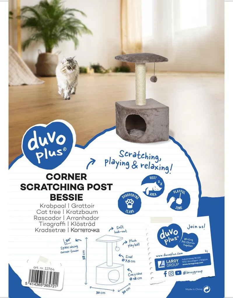 Arbre à chat d'angle Duvo+ Bessie taupe pour optimiser l'espace - 2