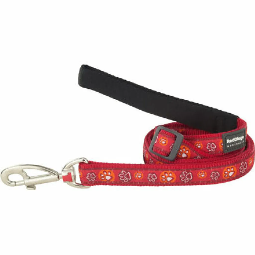 Guinzaglio Red Dingo Paw Impressions Rosso 12mm x 1,8m | Resistente
