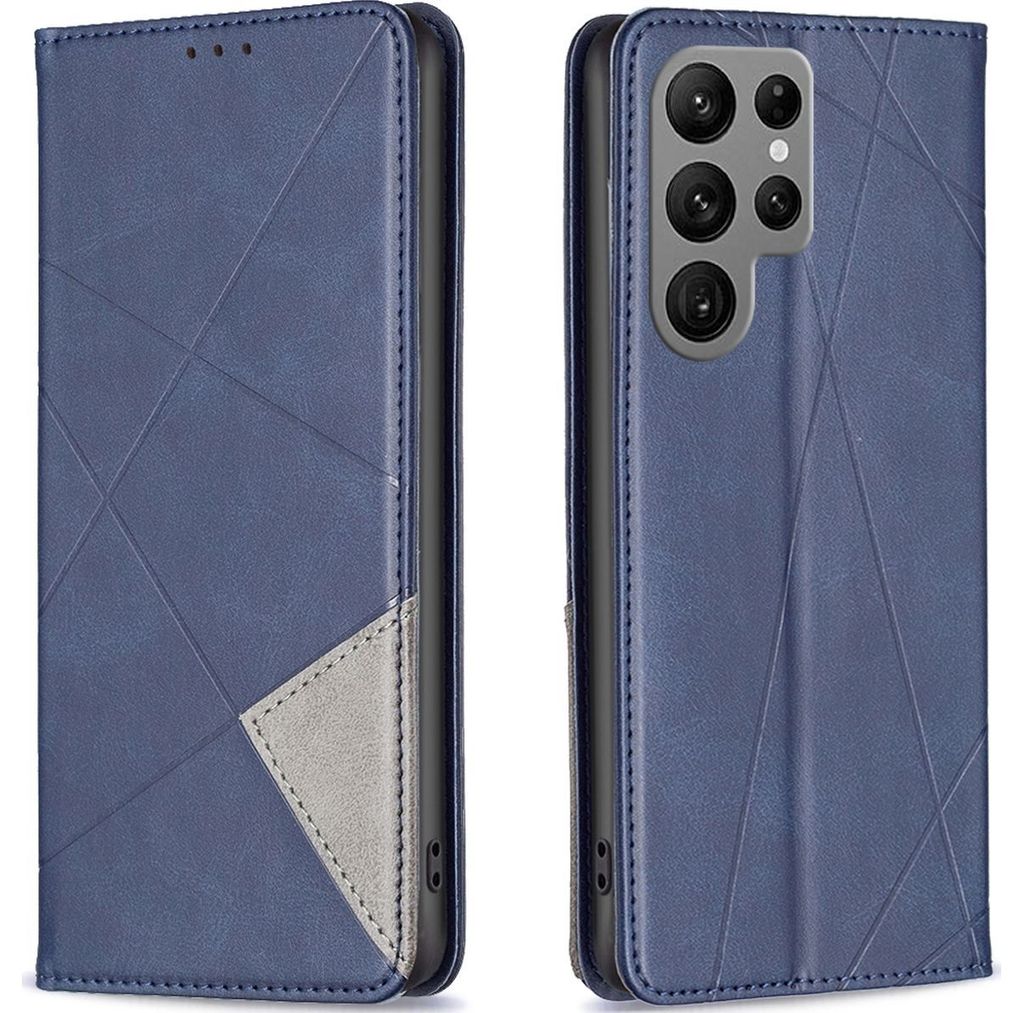 Mobigear Rhombus Slim Samsung Galaxy S23 Ultra Hülle Klapphülle - Blau