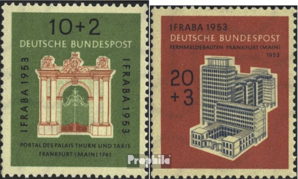 Briefmarken BRD (BR.Deutschland) 1953 Mi 171-172 (kompl.Ausg.) postfrisch Internationale Briefmarkenausstellung