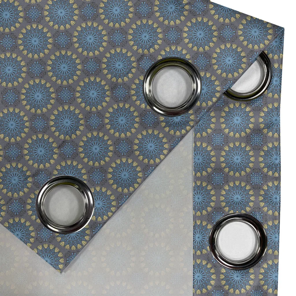 Rideau à œillets occultant léger 280 cm pour masquer le vis-à-vis bleu - 2