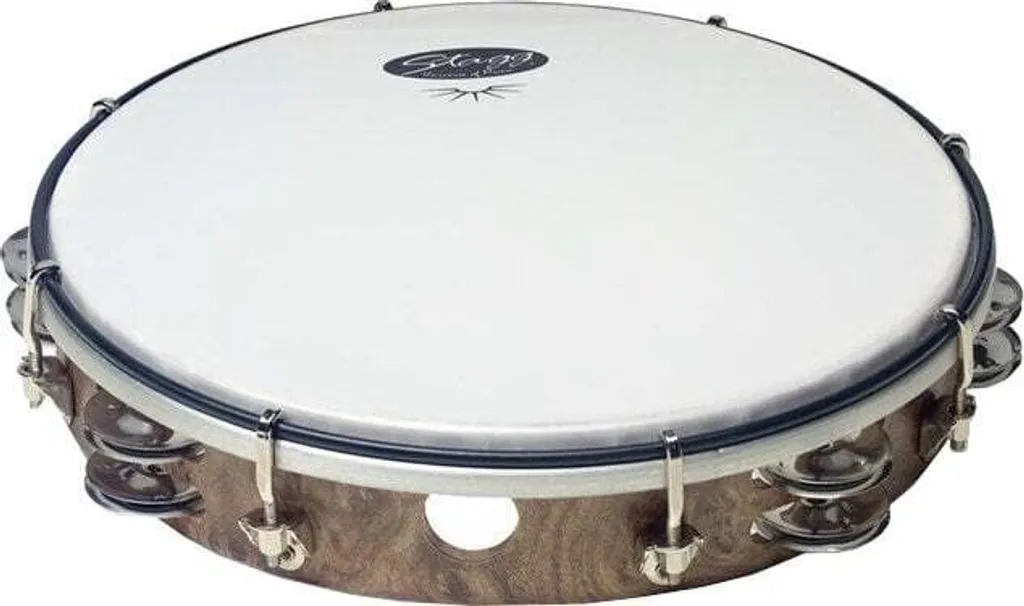 Tambourin à Peau 10" en Bois Naturel pour Percussioniste et Éveil
