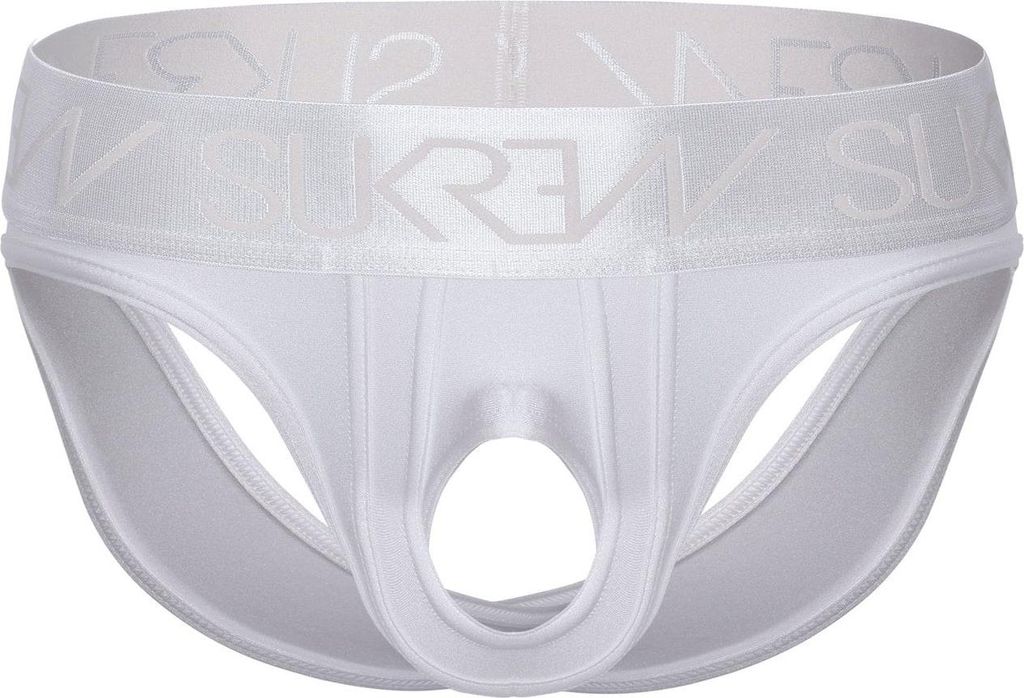 SUKREW - Herren Slip Unterwäsche - U-Style V-Brief White Shimmer - 1x Größe XXL