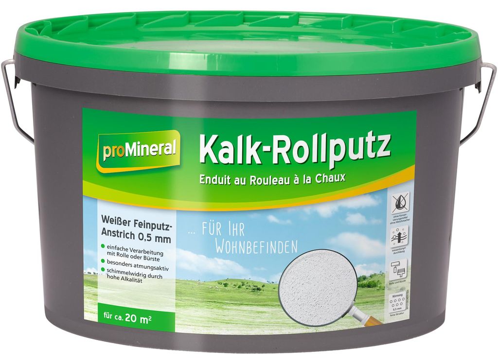 proMineral Kalk-Rollputz weiß 8 kg Produktbild 
