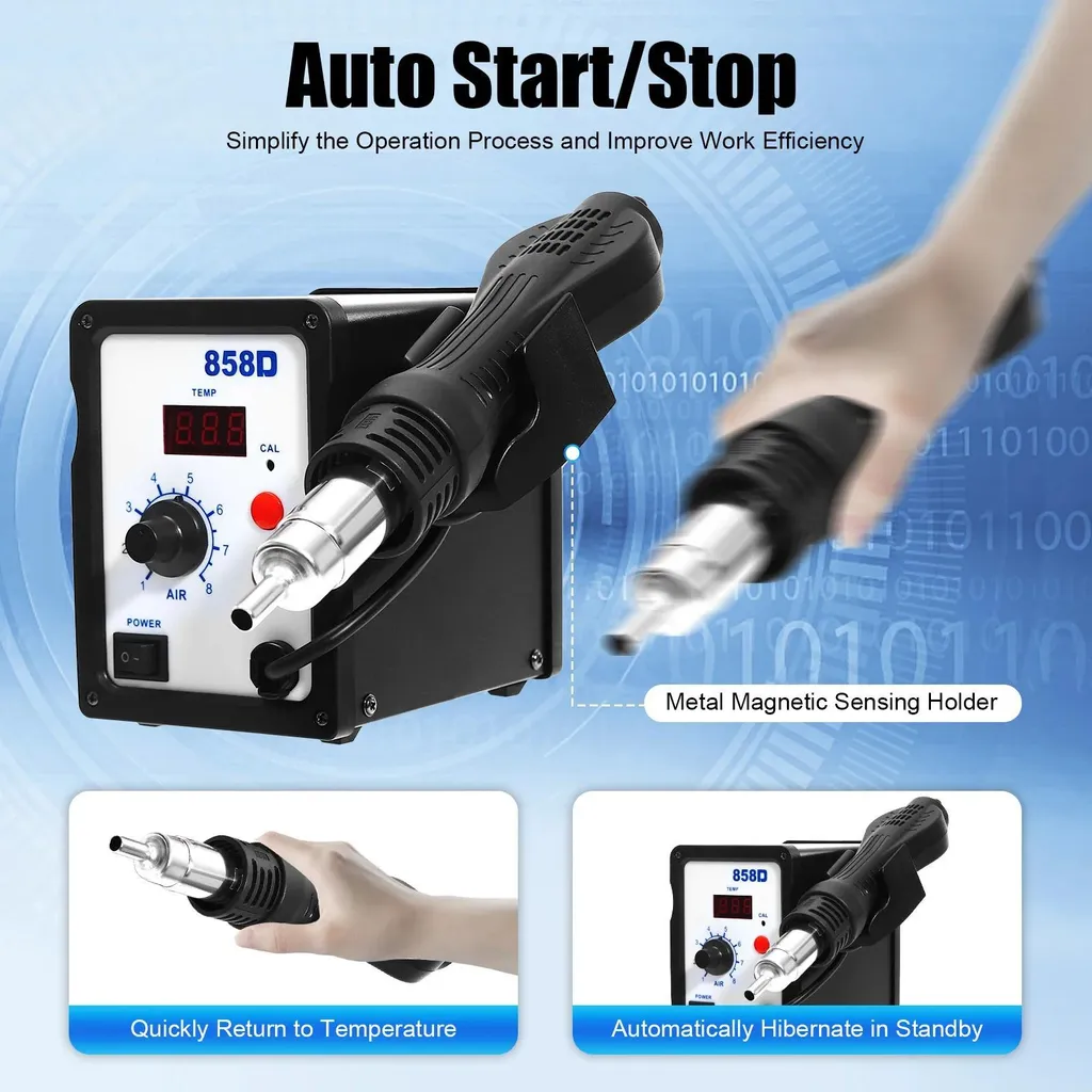 Station de réparation smartphone air chaud 858D 700W pour dessoudage