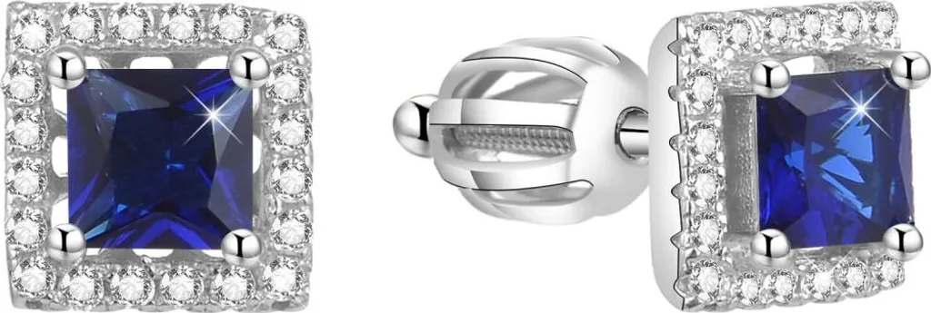 Boucles d'oreilles carrées en argent AGUP1552S - Bijoux Minimalistes