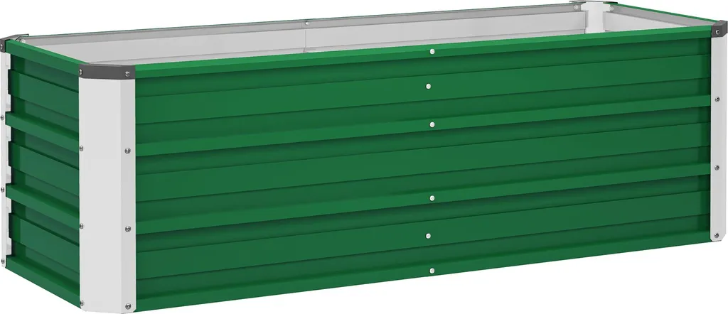 Fortuna Lai Jardinière surélevée en acier vert 125x47x40 cm avec gants