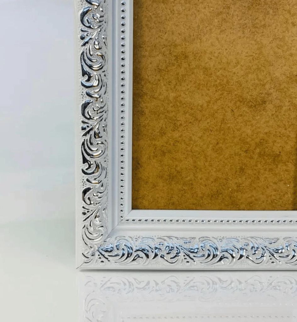 Bilderrahmen "Rubens" - Farbe: Weiß Silber - Größe: 20 x 25 cm