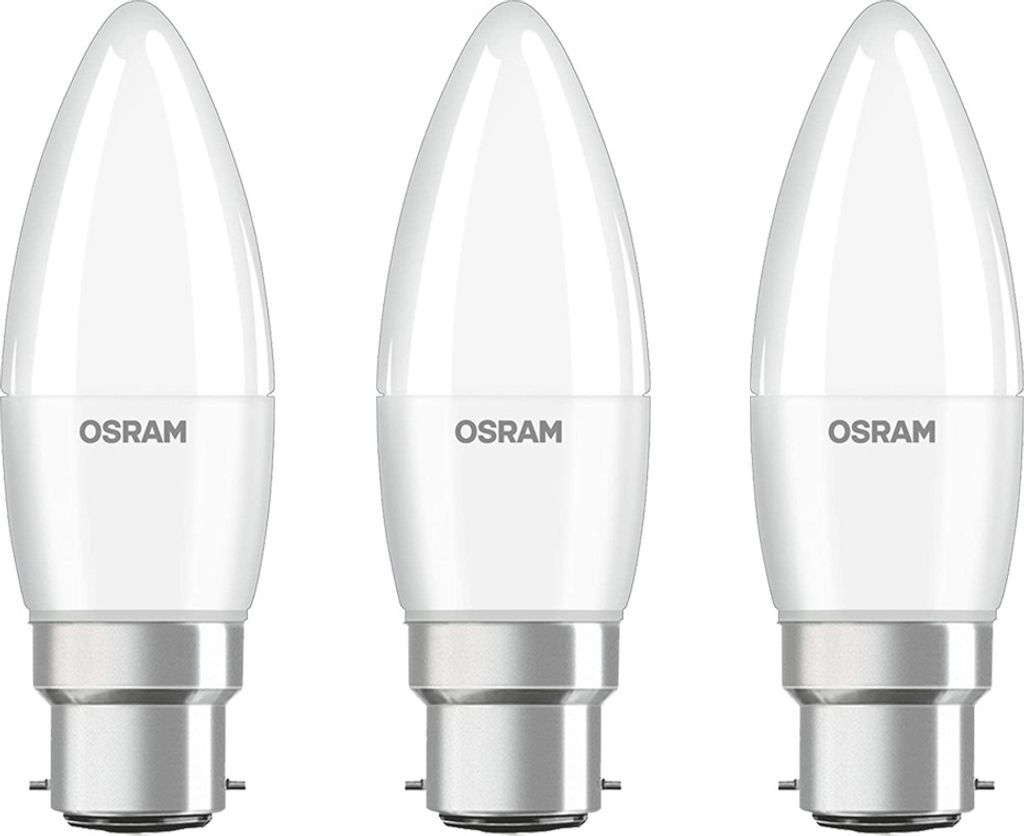 3 x Osram LED Base Classic B bougies 5,7W = 40W B22d mat Image du produit 