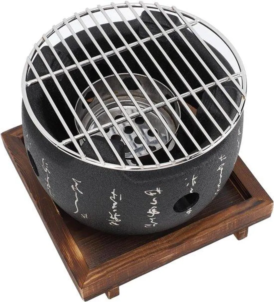 Barbecue portable rond en céramique et acier style japonais format S