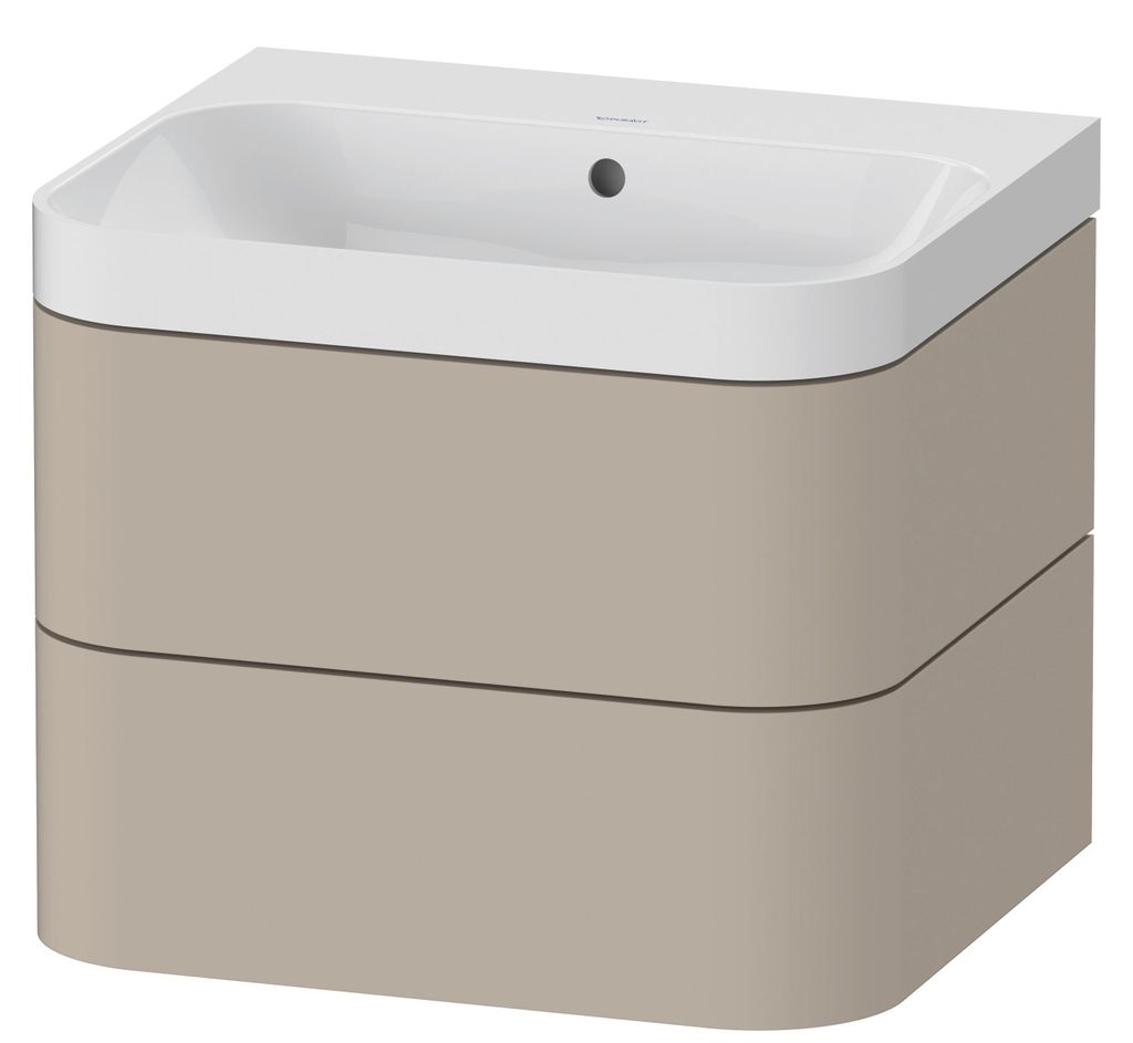 Duravit Happy D.2 Plus c-shaped Set wandhängend, 575x490mm, 2 Schubkästen, ohne Hahnloch, HP4345N6060
