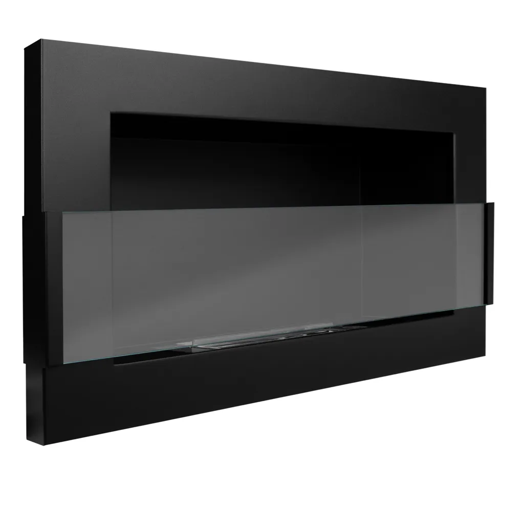 Cheminée Bioéthanol sans Conduit 65x40cm Noir - Chauffage Propre et Beau