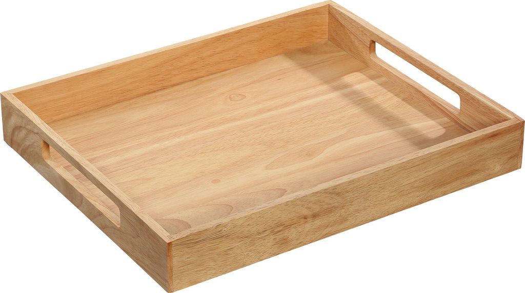 Tablett Gummibaumholz eckig Zassenhaus