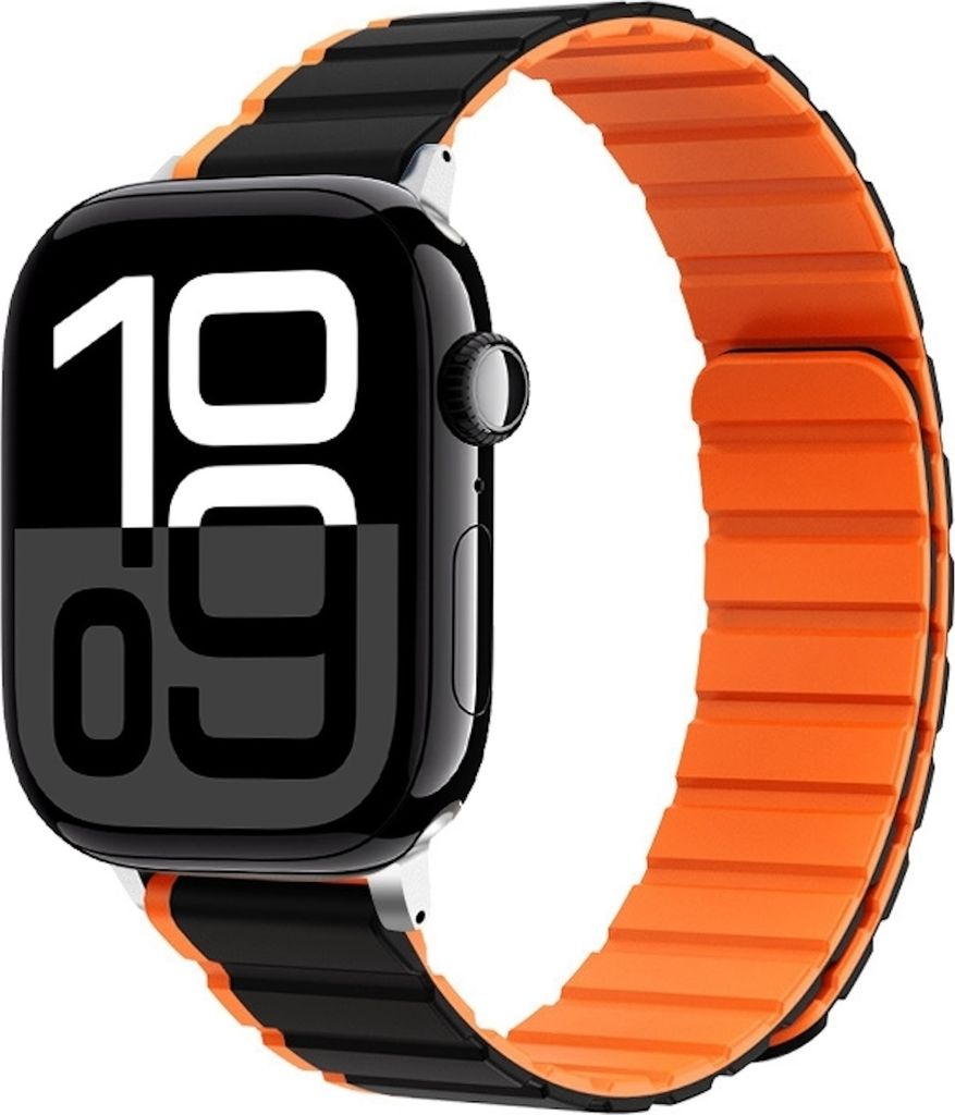 Für Apple Watch Series 11 10 42mm / 9 8 7 41 / 6 SE 5 4 40mm Zweifarbiges Magnetisches Armband Orange