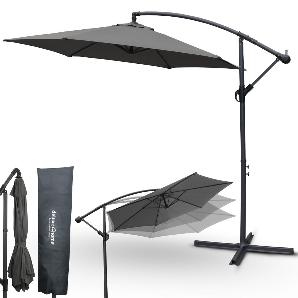 deluxe4home® Sonnenschirm Ø270 cm Anthrazit I Ampelschirm Produktbild