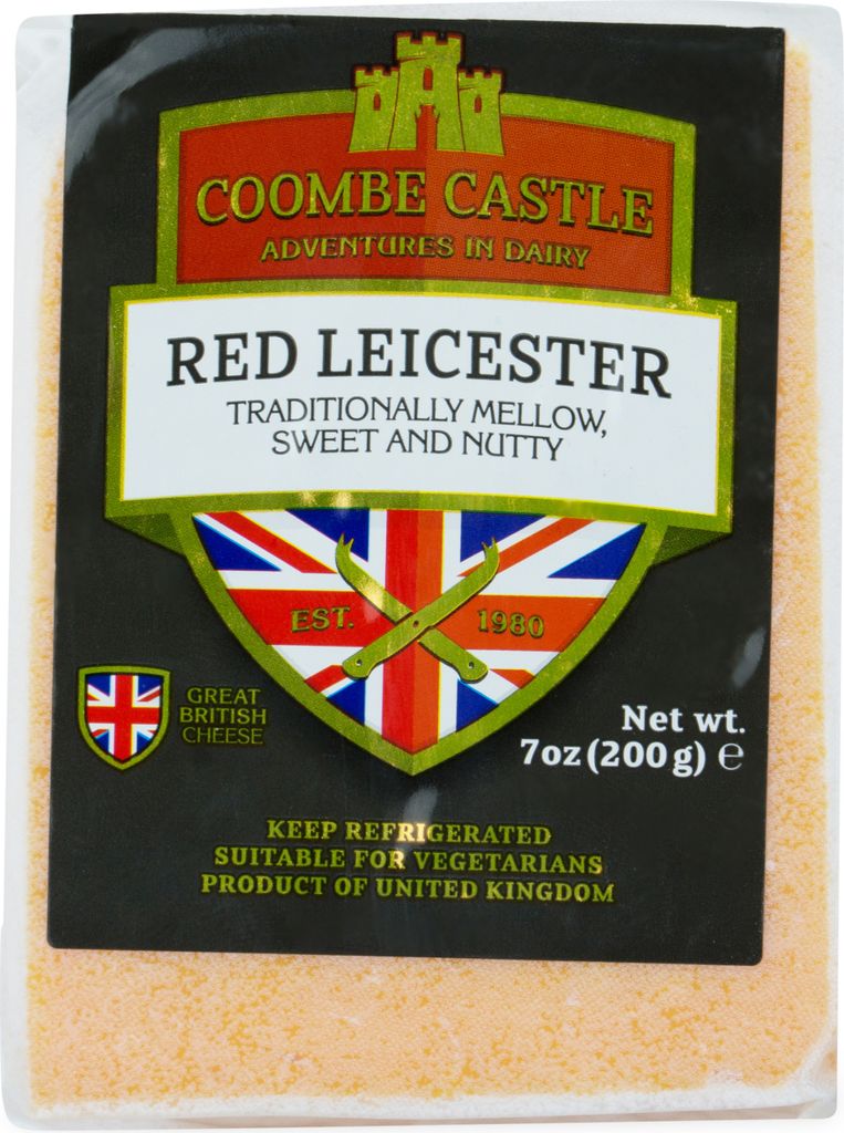 Food-United LEICESTER RED CHEESE 200g Stk. Leicestershire Käse Cheddar Alternative englischer Halb-Hart-Schnitt-Käse passend für Käseplatte Gra...
