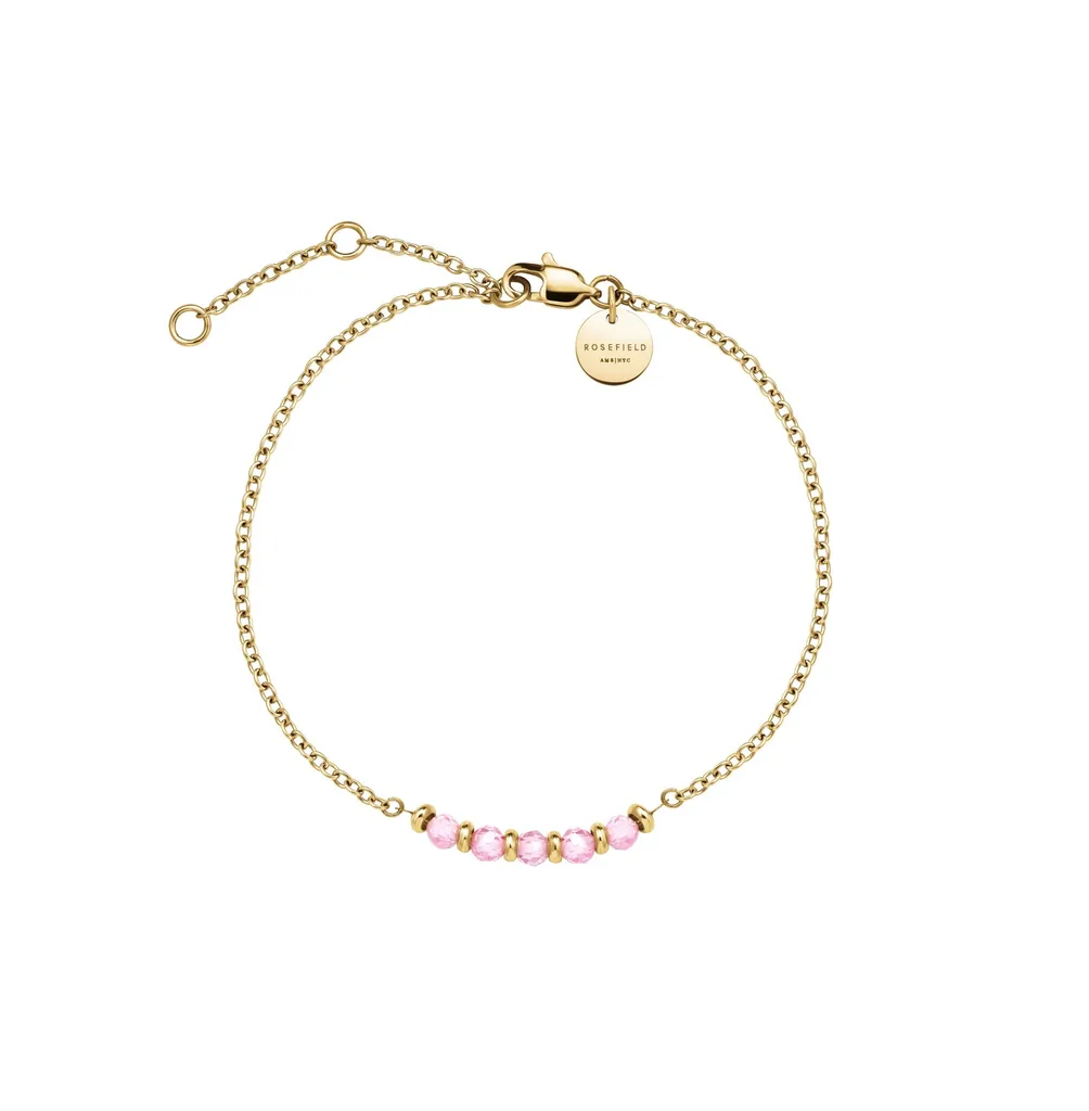Offerta Bracciale Rosefield JBPRG-J809 Placcato Oro 14K Pietre Rosa