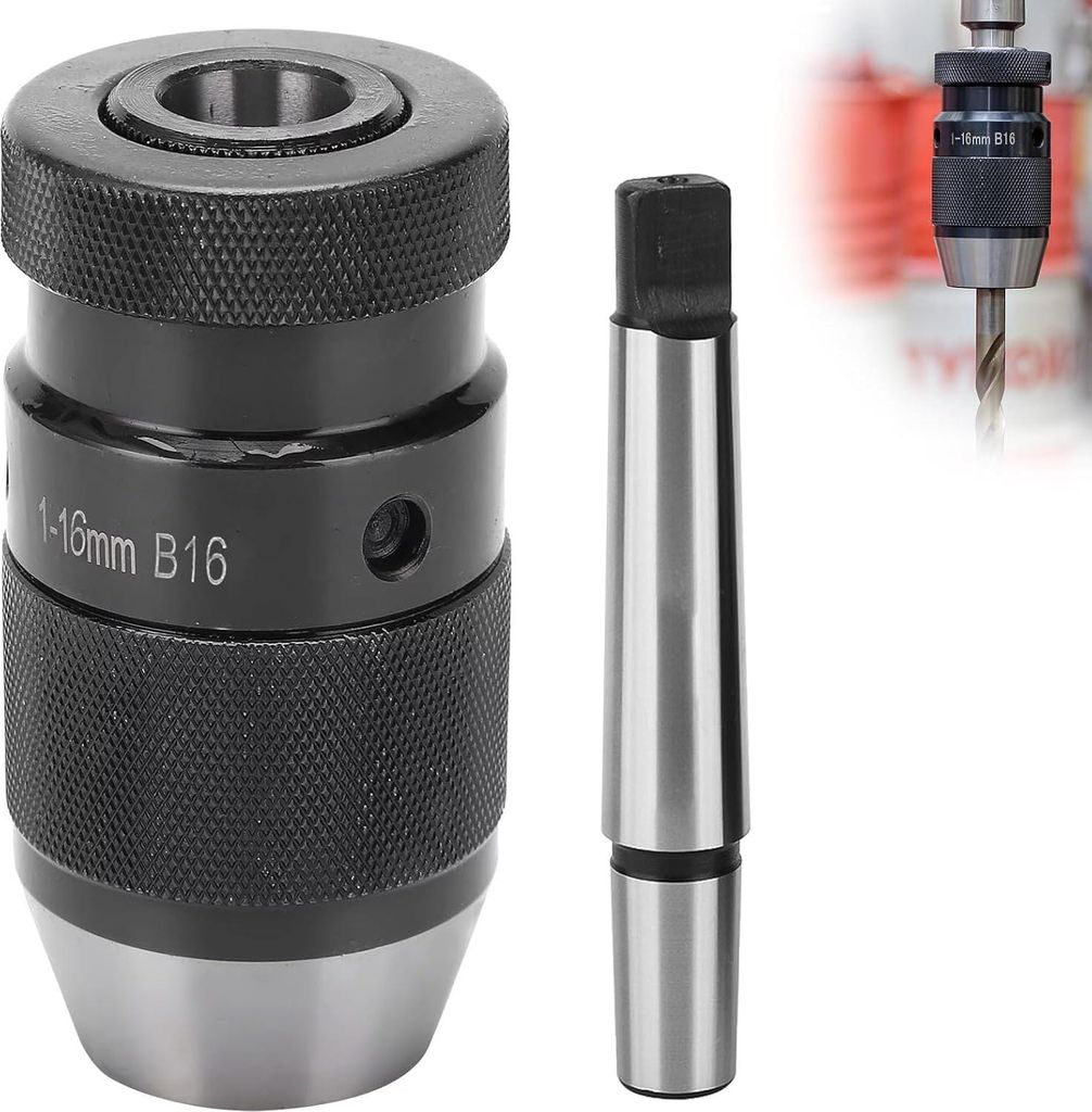 1šC16 mm selbstspannendes, schlš¹sselloses Drehfutter MT2 šC B16-Aufnahmedorn, fš¹r Drehfutter-Klemmwerkzeug, Bohrfutter, MK2-Drehfutter