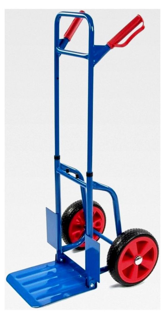 Sackkarre | 200 kg Tragkraft | HxB 112 x 47 cm | 29 cm Schaufeltiefe | faltbar | aus Stahl | Teleskop-Bügelgriff | Blau | platzsparend | klappbar ...
