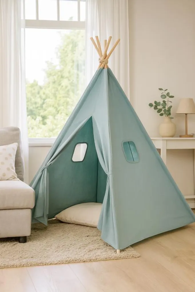 Tipi de Jeu Enfant Stable Bleu - La Solution pour une Chambre Rangée - 3