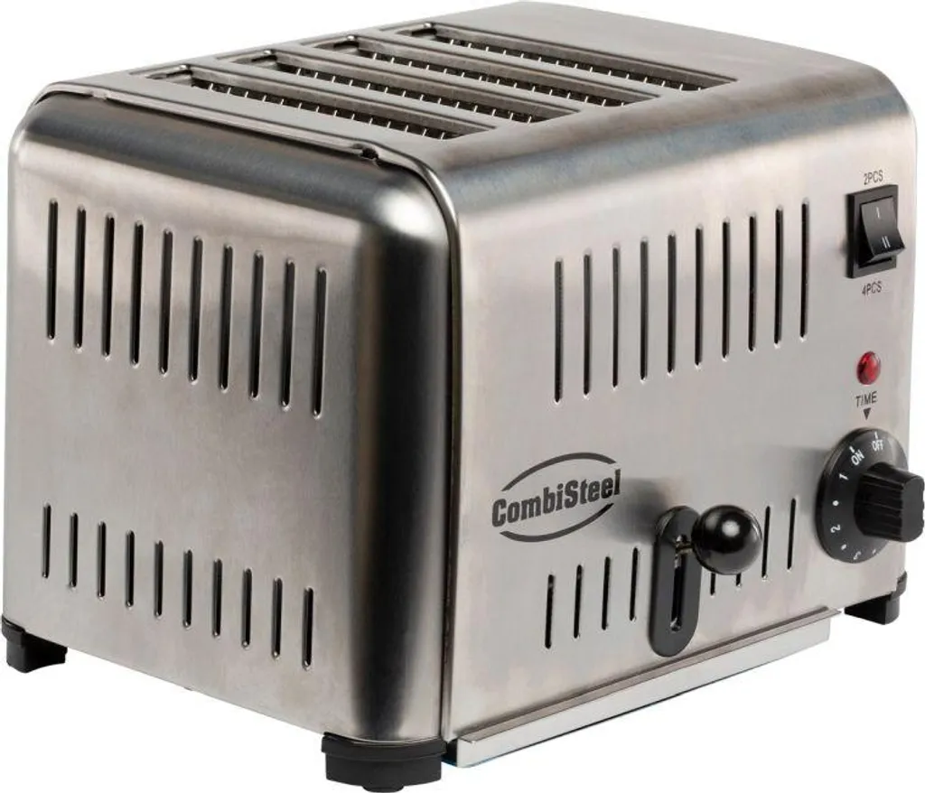 Grille-pain 4 tranches en inox 1,8 kW Combisteel avec minuterie de cuisson
