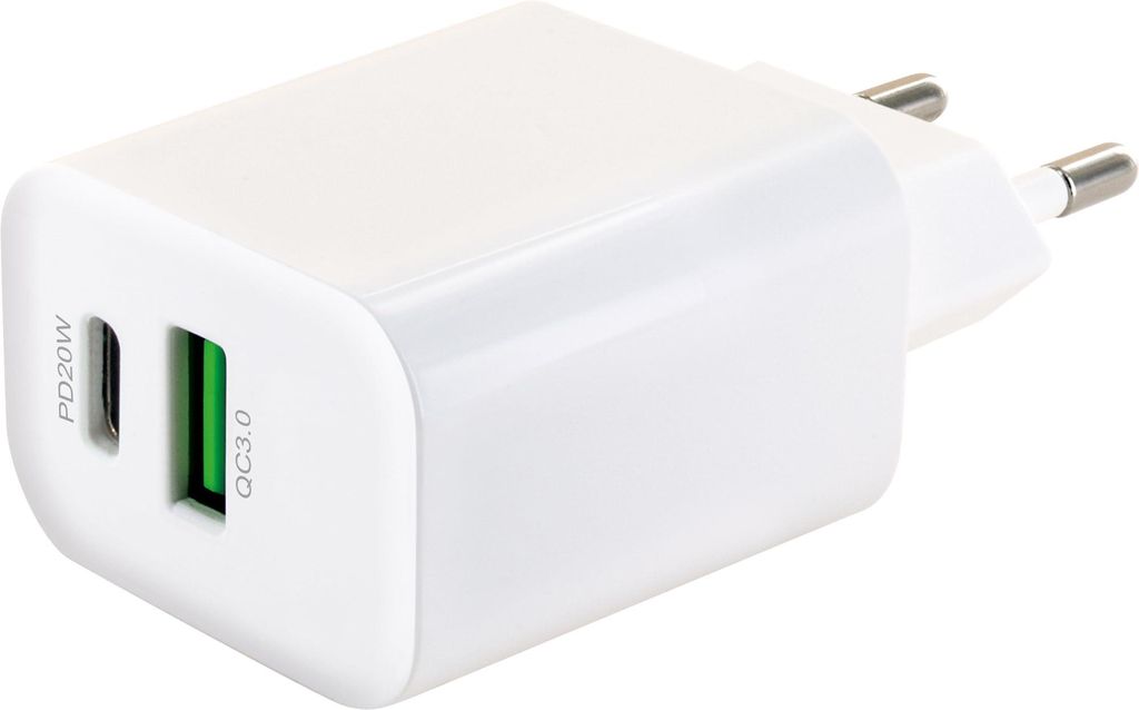 SCHWAIGER 230 V USB Ladegerät mit Fast Charge QC 3.0 weiß Produktbild 