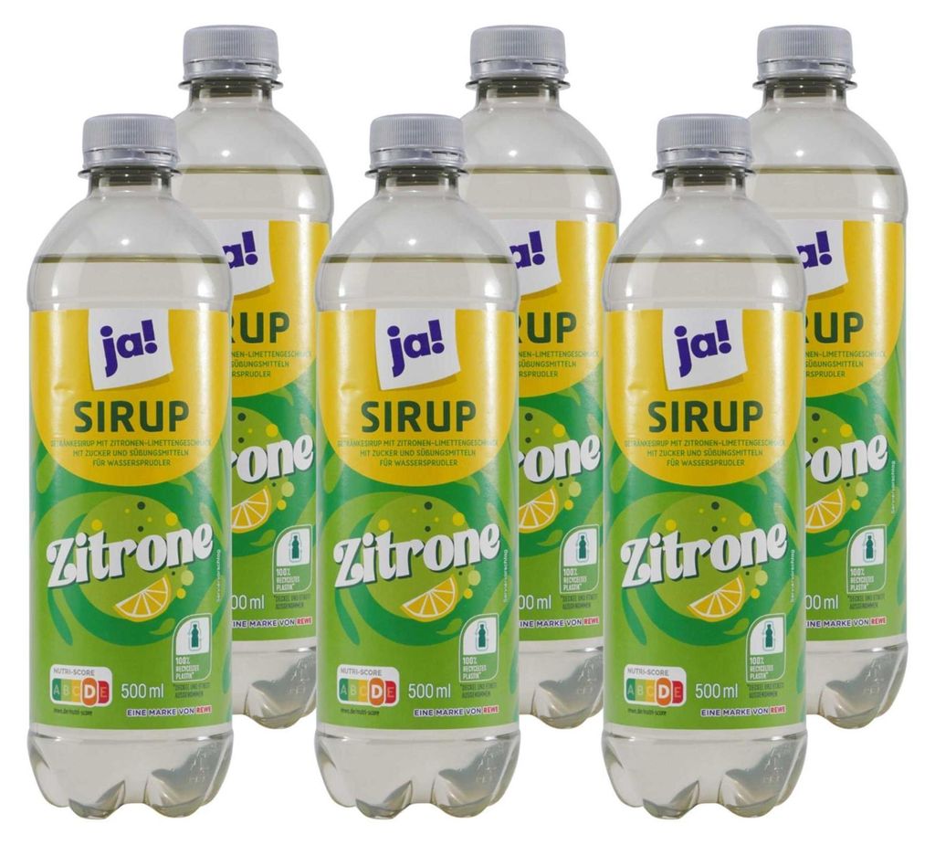 ja! Zitrone Getränkesirup (6 x 0,5L) Produktbild 