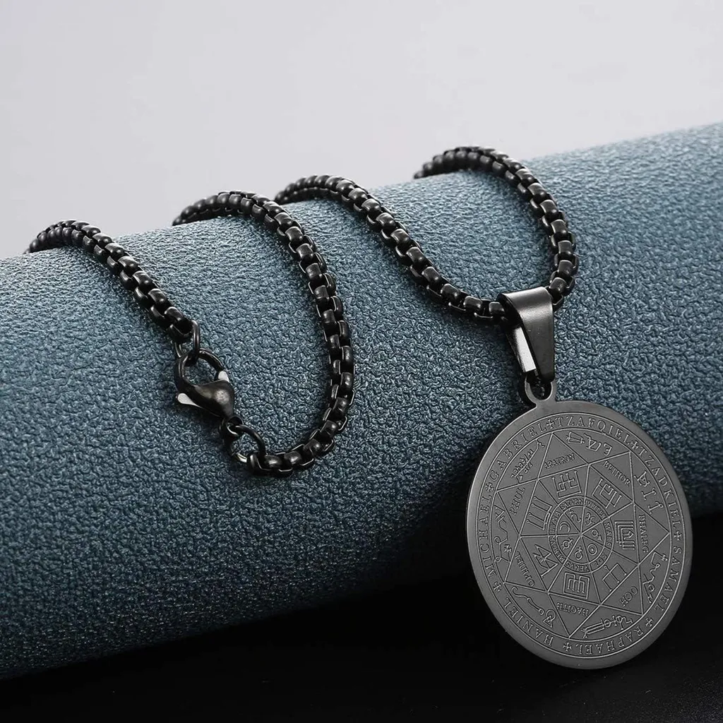Collier Amulette Archanges Acier Inoxydable - Gravure Laser de Précision