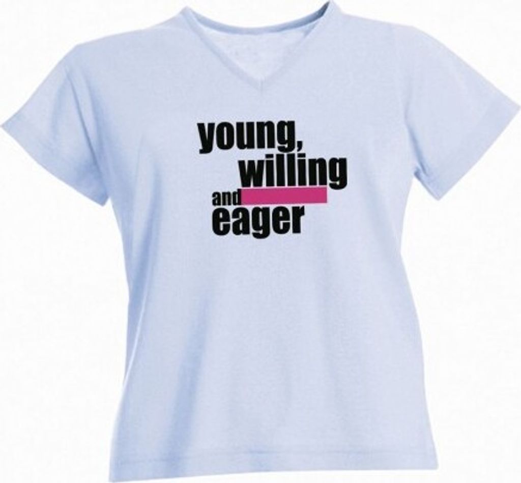 T-Shirt uni mit Aufdruck - YOUNG WILLING AND EAGER - Gr. Produktbild 
