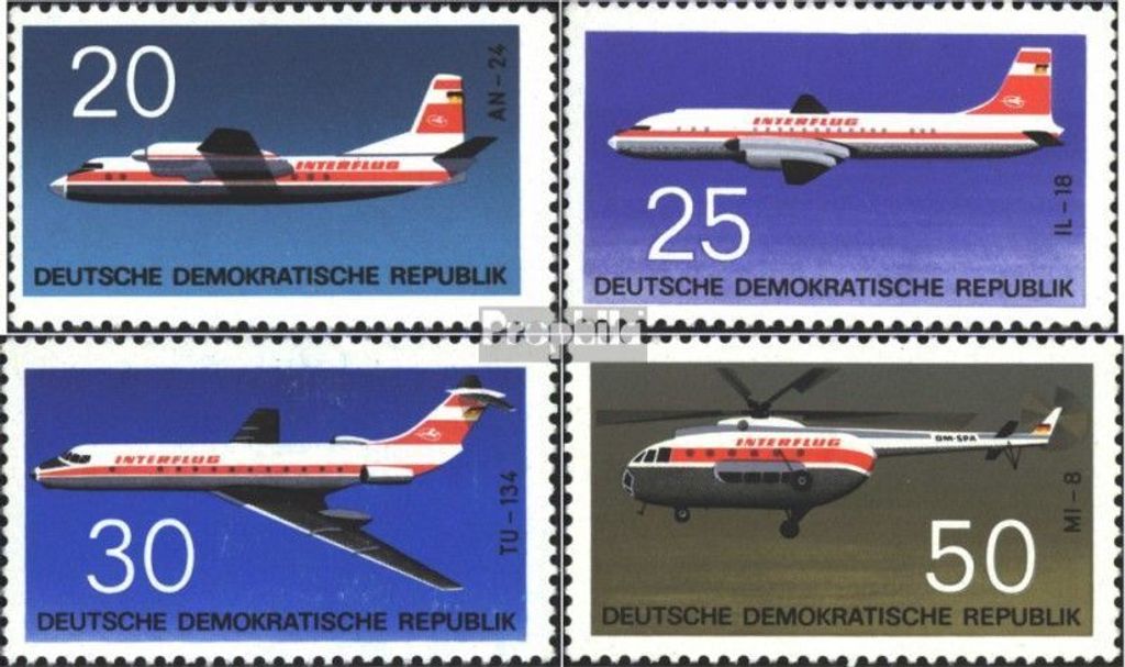 Briefmarken DDR 1969 Mi 1524-1527 (kompl.Ausgabe) postfrisch Flugzeuge (I)