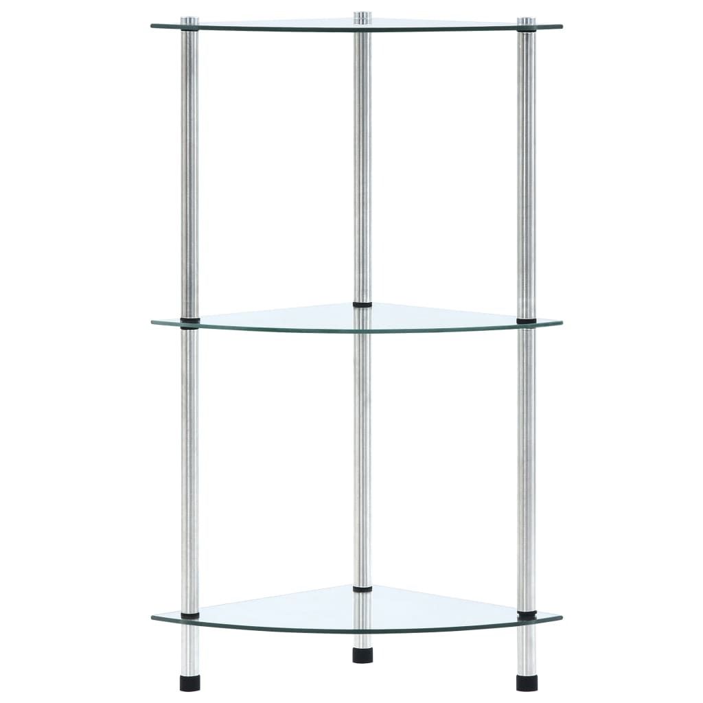 "2026 MODERNE"Leiterregal Landhaus-Stil - Standregal Langlebiges - Regal mit 3 Ablagen Transparent 30x30x67cm Hartglas - Bücherregale NeuMöbel466502