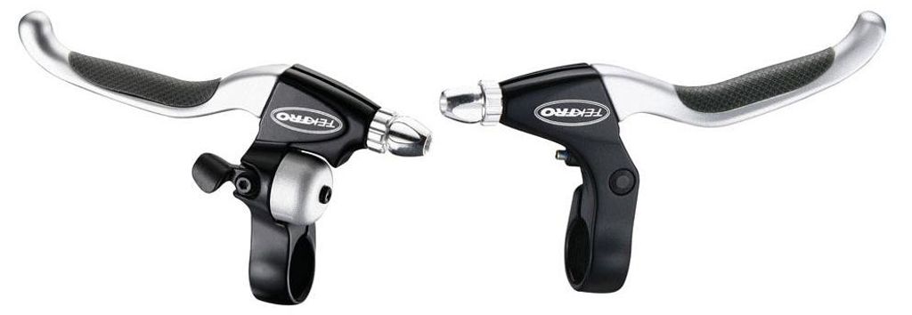 Tektro CL530TS+CL533RT Rollerbrake Bremsgriff Set 4-Finger-Schwarz-Satin mit Bell (Hanging Pack)
