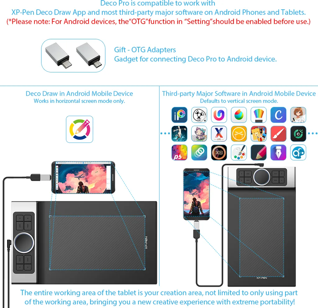 XPPen Deco Pro S Tablette Graphique Professionnelle avec Double Molette - 9