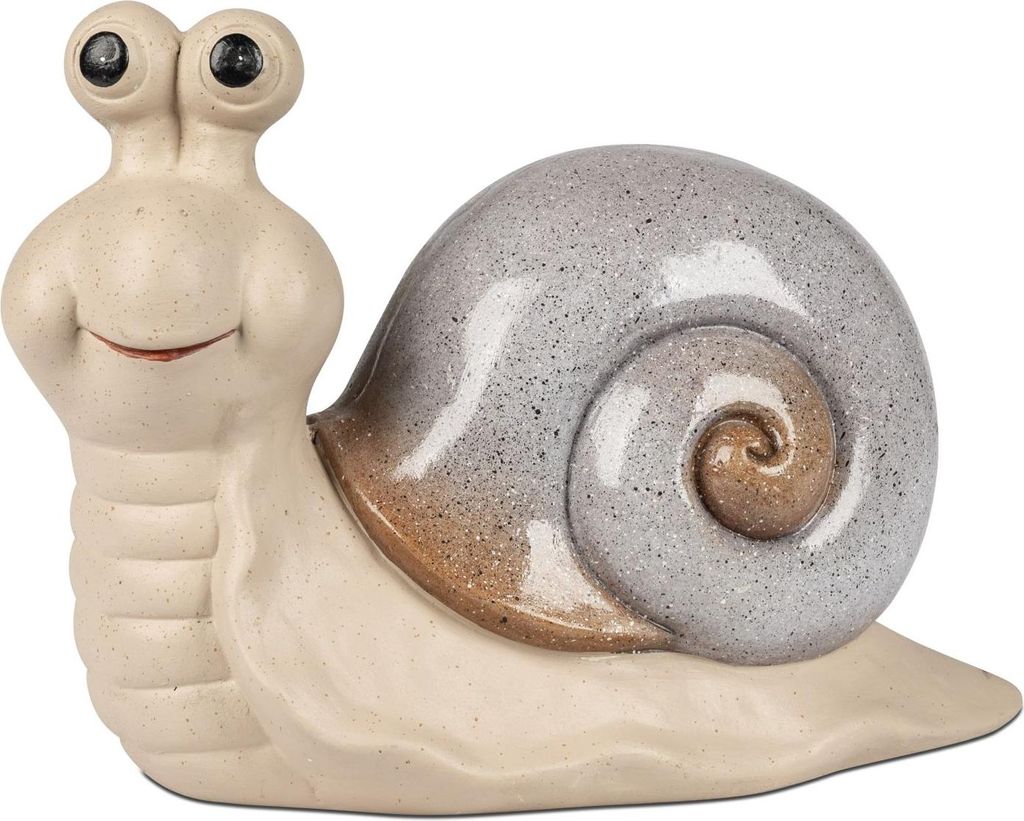 Dekofigur Schnecke STONE BLUE L. 36cm creme blau aus Magnesia Formano S26