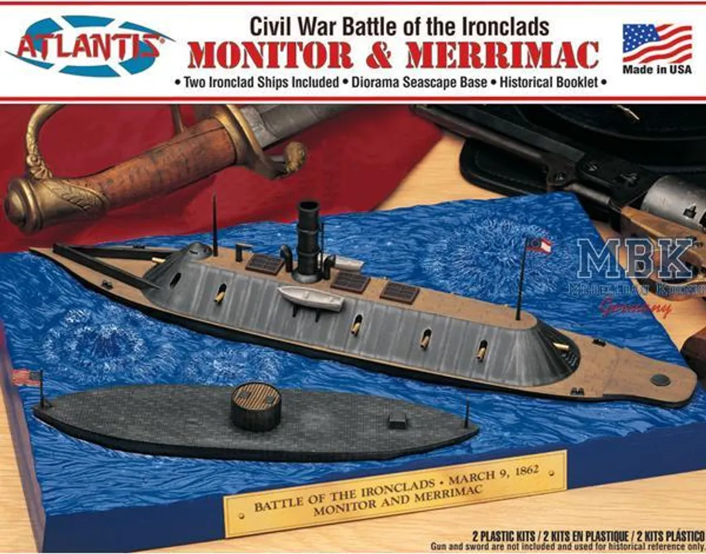 Double Maquette Navale Facile Monitor Merrimac Atlantis ALM77257
