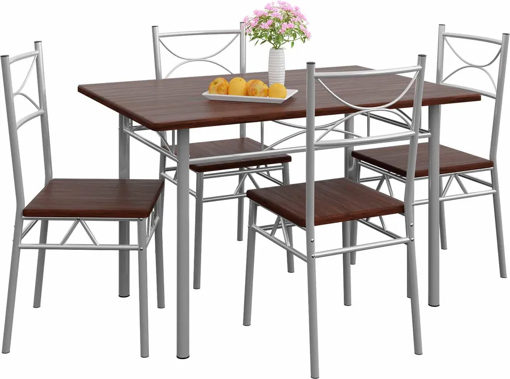 CASARIA Paul Gruppo di Sedute: Set 5 Pezzi Tavolo e 4 Sedie Salvaspazio