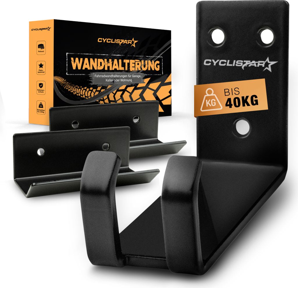 CYCLISTAR Fahrrad Wandhalterung bis 40kg - Robuste Produktbild 